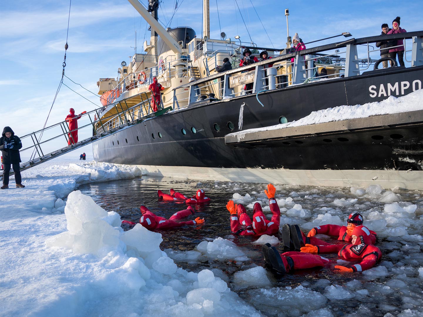 ice floating in lapland - icebreaker sampo