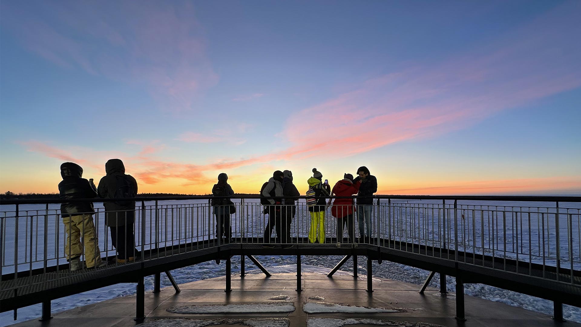 sunset deck on icebreaker arktis - arctic views